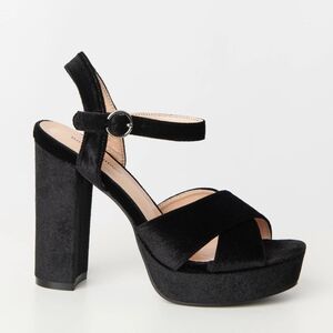 Elegant Black Velvet Women's Heels